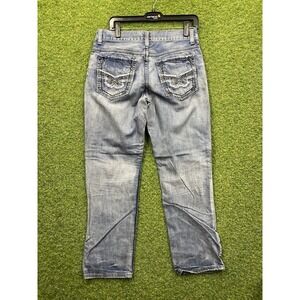 Helix Jeans Mens 30x30 Straight Leg Baggy Skater Y2K Buckle Cross Grunge Punk
